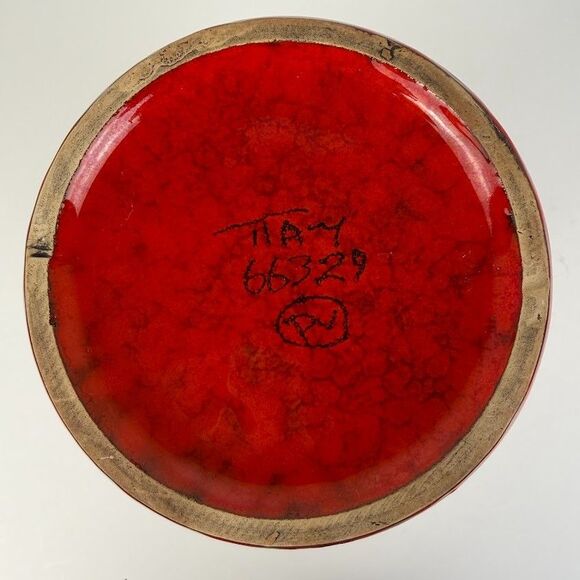 Vintage Mid Century Italian Peasant Village Red Pitcher, Rustic Farmhouse - Picture 6 of 10